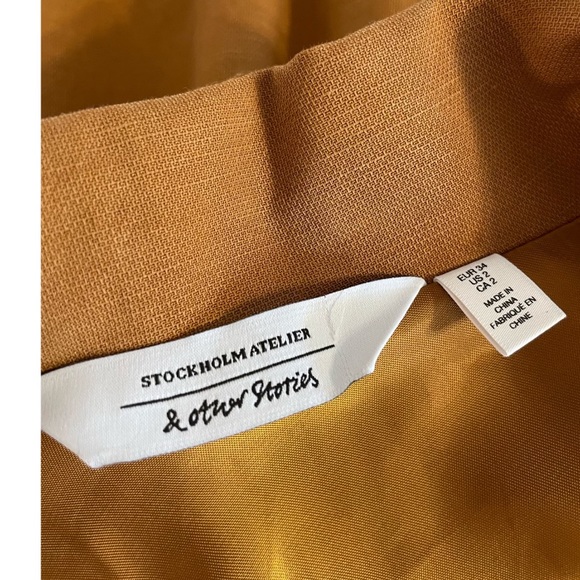 & Other Stories Linen Blend Trench Coat in Rust - Picture 9 of 9